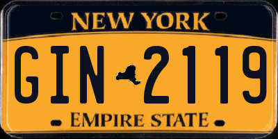NY license plate GIN2119