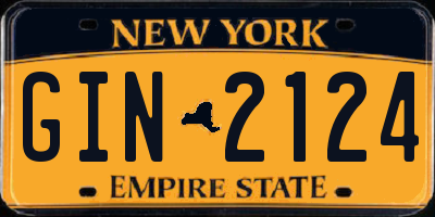 NY license plate GIN2124