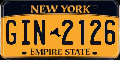 NY license plate GIN2126