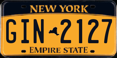 NY license plate GIN2127