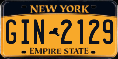 NY license plate GIN2129