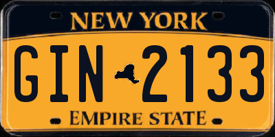 NY license plate GIN2133