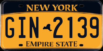 NY license plate GIN2139