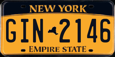 NY license plate GIN2146