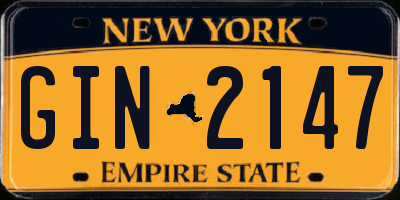 NY license plate GIN2147