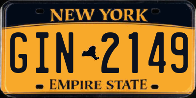 NY license plate GIN2149