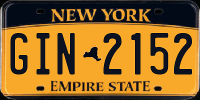 NY license plate GIN2152