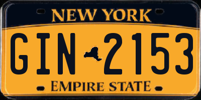 NY license plate GIN2153