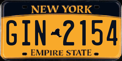 NY license plate GIN2154