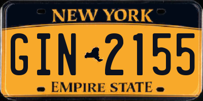 NY license plate GIN2155