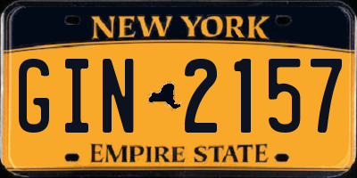 NY license plate GIN2157