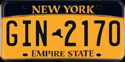 NY license plate GIN2170