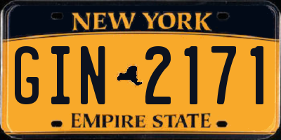 NY license plate GIN2171