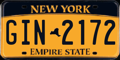 NY license plate GIN2172