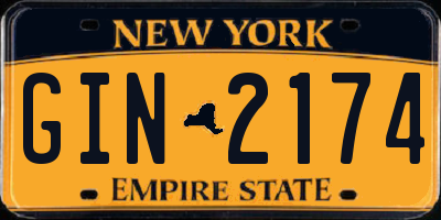 NY license plate GIN2174