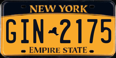 NY license plate GIN2175