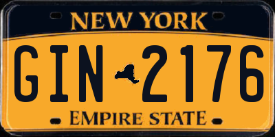 NY license plate GIN2176