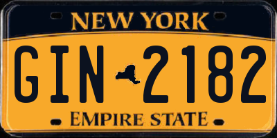 NY license plate GIN2182