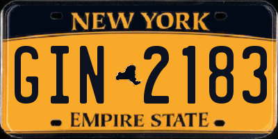 NY license plate GIN2183