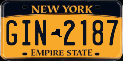 NY license plate GIN2187