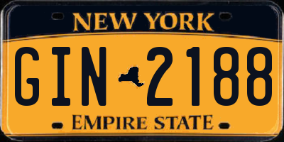 NY license plate GIN2188
