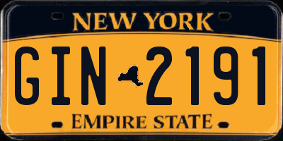 NY license plate GIN2191