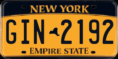 NY license plate GIN2192