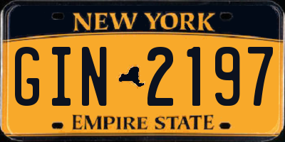 NY license plate GIN2197