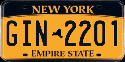 NY license plate GIN2201