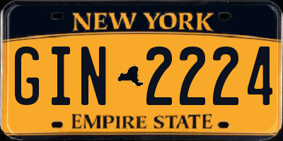 NY license plate GIN2224
