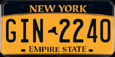 NY license plate GIN2240
