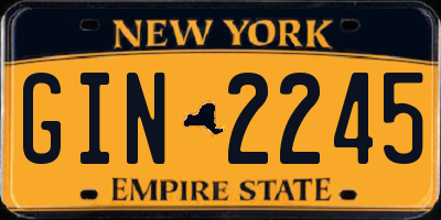 NY license plate GIN2245