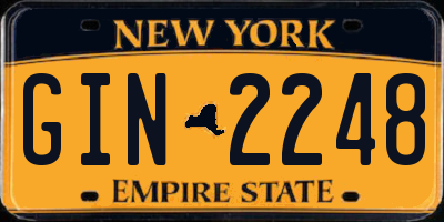 NY license plate GIN2248