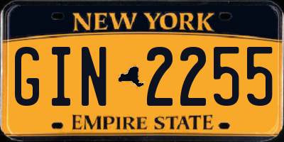 NY license plate GIN2255