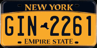 NY license plate GIN2261