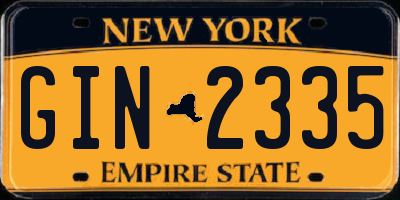 NY license plate GIN2335