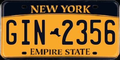 NY license plate GIN2356