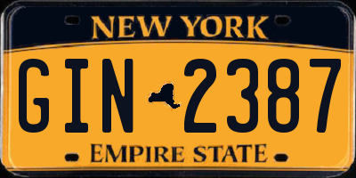NY license plate GIN2387