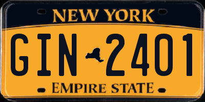 NY license plate GIN2401