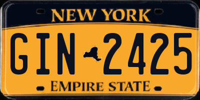 NY license plate GIN2425