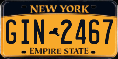 NY license plate GIN2467