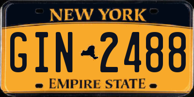 NY license plate GIN2488