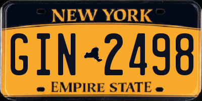 NY license plate GIN2498