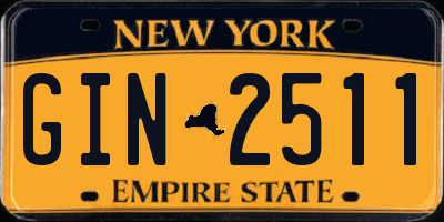 NY license plate GIN2511