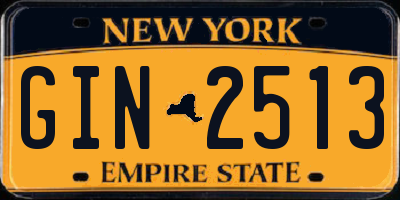 NY license plate GIN2513