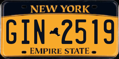 NY license plate GIN2519