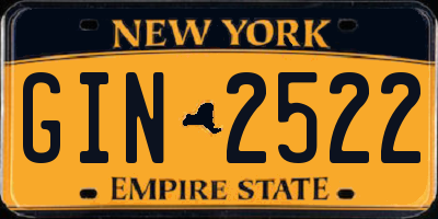 NY license plate GIN2522