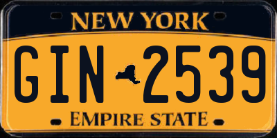 NY license plate GIN2539
