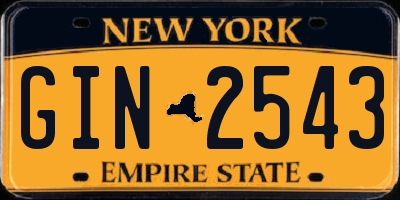 NY license plate GIN2543
