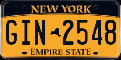 NY license plate GIN2548